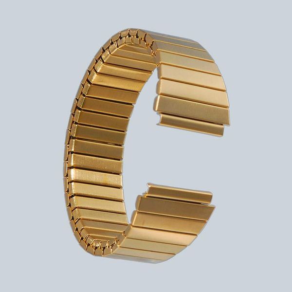 watch bands fits a158w/a168 classic t78677 gold tone stainless steel expansion 18mm digital band, Black;brown